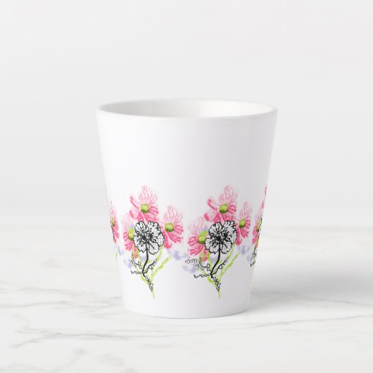 Latte Mug : Wild Flowers  カフェラテマグ (正面)