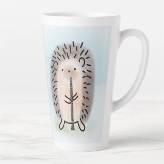 Latte Mug with Hedgehog Playing Clarinet カフェラテマグ