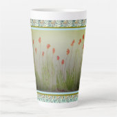 Latte - Red Wildflowers カフェラテマグ (正面)