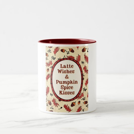 Latte Wishes & Pumpkin Spice Kisses ツートーンマグカップ (中央)