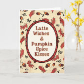 Latte Wishes & Pumpkin Spice Kisses Fall  カード (黄色い花)