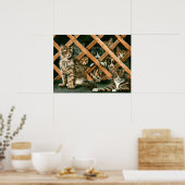 Lattice Cats Poster、虎猫のtuxedes kmcoriginals ポスター (キッチン)