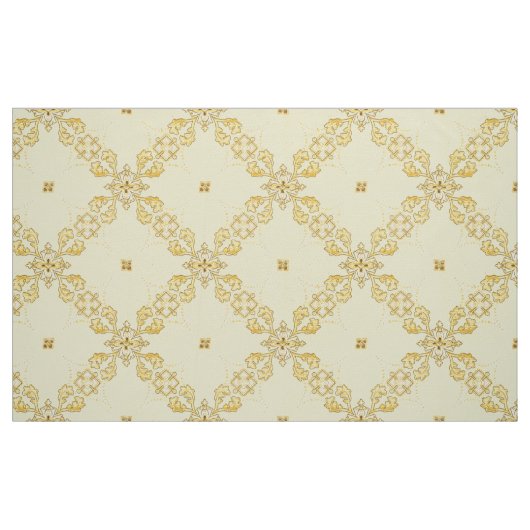 Lattice Design of Geometric & Foliate Medallions ファブリック (ファットクウォーター)