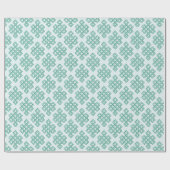 Lattice Endless Knot Textured in Green and Aqua ラッピングペーパー (フラット)