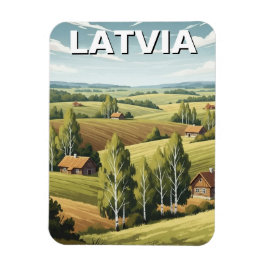 Latvia Countryside Travel マグネット
