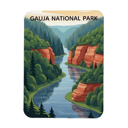 Latvia Gauja National Park Travel マグネット (縦)