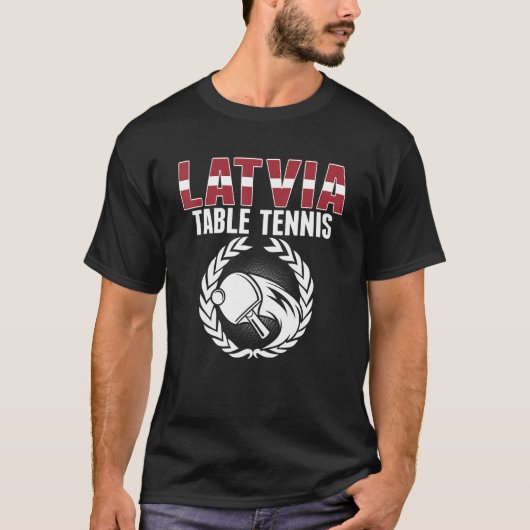 Latvia Table Tennis Latvian Ping Pong Team Suppo Tシャツ (正面)
