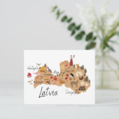 Latvia travel map ポストカード (スタンド正面)