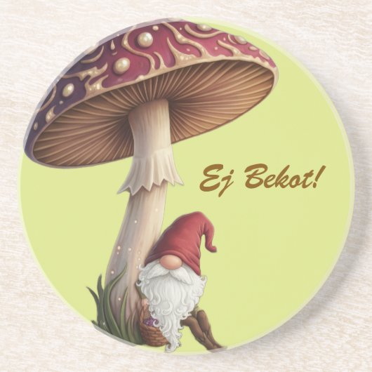 Latvian Ej Bekot go pick mushrooms coaster コースター (正面)