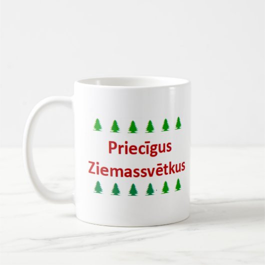 latvian priecigus ziemassvetkus コーヒーマグカップ (左)