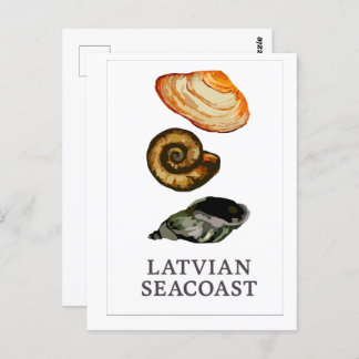 Latvian Seacoast – Seashell Postcard ポストカード