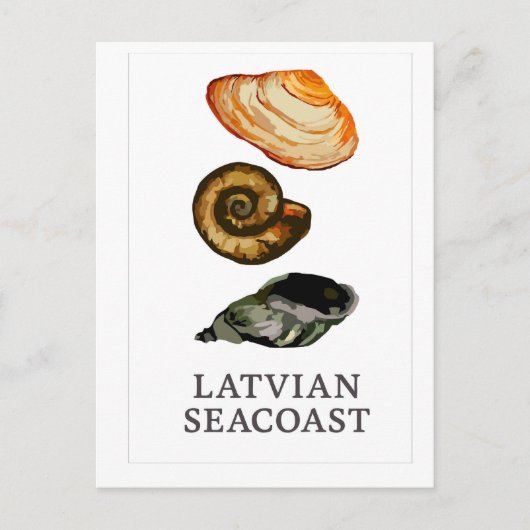 Latvian Seacoast –  Seashell Postcard ポストカード (正面)