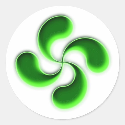 lauburu baskisches Kreuz basque cross ラウンドシール (正面)