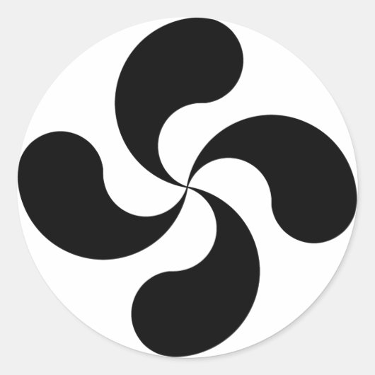 lauburu croix basque cross sticker ラウンドシール (正面)