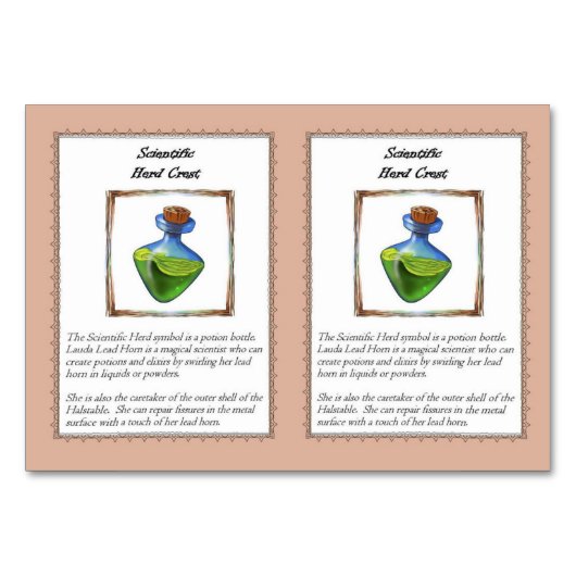 Lauda鉛角状のユニコーンのトレーディングカード テーブルナンバー (裏面)