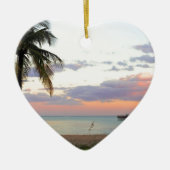 Lauderdaleによ海、フロリダの日没 セラミックオーナメント (正面)