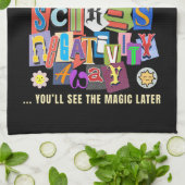 Laugh Often – Positive Typography Quote Design キッチンタオル (折り畳み)