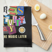 Laugh Often – Positive Typography Quote Design キッチンタオル (四つ折り)