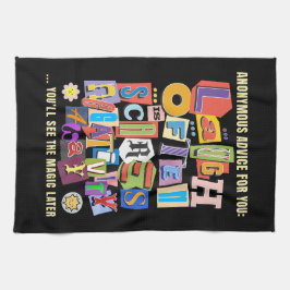 Laugh Often – Positive Typography Quote Design キッチンタオル