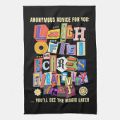 Laugh Often – Positive Typography Quote Design キッチンタオル (縦)