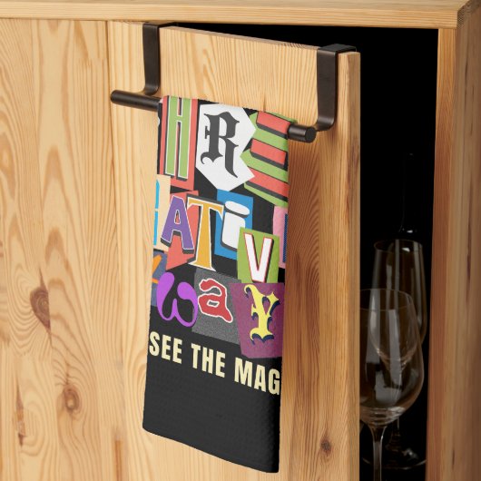 Laugh Often – Positive Typography Quote Design キッチンタオル (三つ折り)