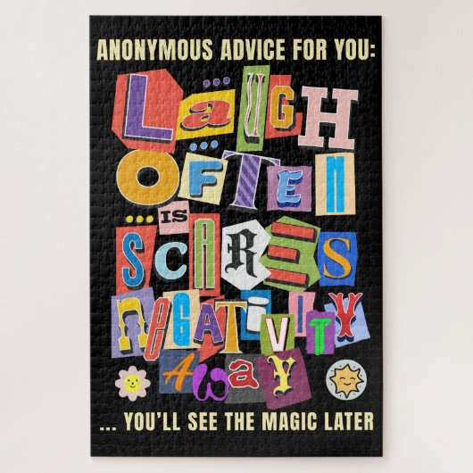 Laugh Often – Positive Typography Quote Design ジグソーパズル (縦)