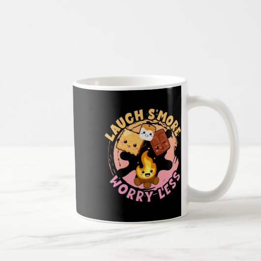 Laugh S'more Worry Less Weekend Clamping Children  コーヒーマグカップ (右)