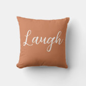 Laugh Throw Pillow Copper Orange White クッション (正面)