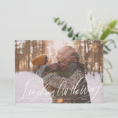 Laughing All the Way Script Christmas Photo Card シーズンカード (スタンド正面)
