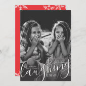 Laughing All WayオーバーレイHappy Holidays写真 シーズンカード (正面/裏面)