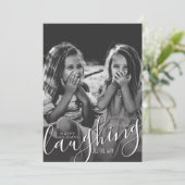 Laughing All WayオーバーレイHappy Holidays写真 シーズンカード (スタンド正面)