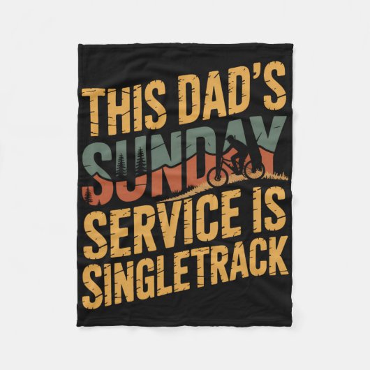 Laughing At Every Climb Mountain Biking Dad  フリースブランケット (正面)