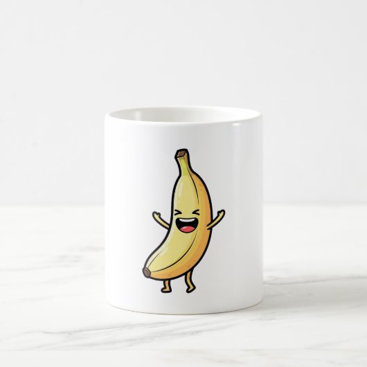 Laughing Banana – Cute Kawaii Illustration コーヒーマグカップ (中央)