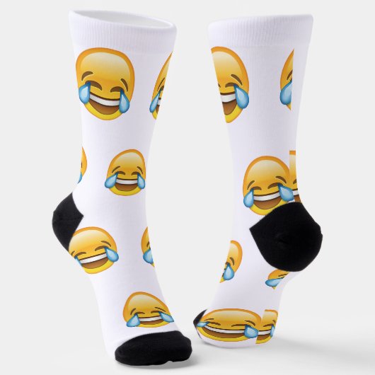 Laughing Crying Tears of Joy emoji ソックス (傾斜あり)