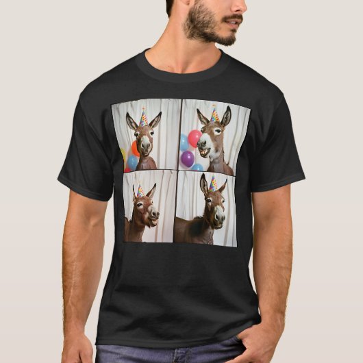 Laughing Donkey Face Farmyard Animal Happy Donkey Tシャツ (正面)