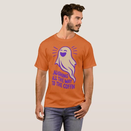 Laughing Ghost | Funny Halloween  Tシャツ (正面フル)