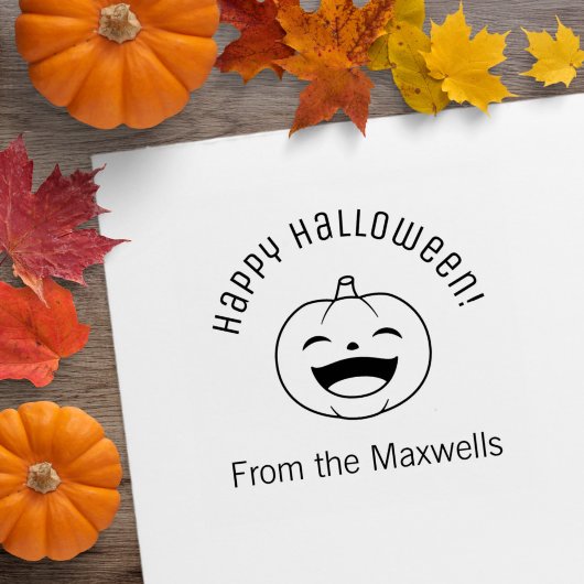 Laughing Halloween Pumpkin Arch Message ラバースタンプ