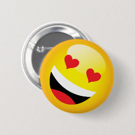 Laughing Heart Eyes Kawaii Emoji 缶バッジ