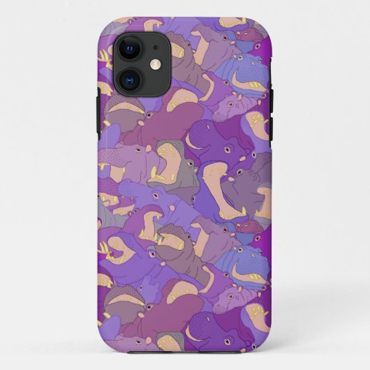 Laughing Hippos - purple Case-Mate iPhoneケース (裏面)