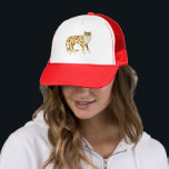 Laughing Leopard Watercolor キャップ<br><div class="desc">Get the fiesta started in this fun trucker hat with handpainted smiling leopard. Watercolor art just for you! Customize it with your own text. Check my shop for more matching designs!</div>