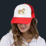 Laughing Leopard Watercolor キャップ<br><div class="desc">Get the fiesta started in this fun trucker hat with handpainted smiling leopard. Watercolor art just for you! Customize it with your own text. Check my shop for more matching designs!</div>