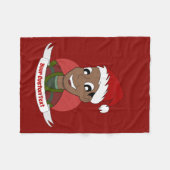 Laughing man Christmas cartoon フリースブランケット (正面(横))