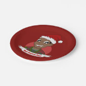 Laughing man Christmas cartoon ペーパープレート (アングル)