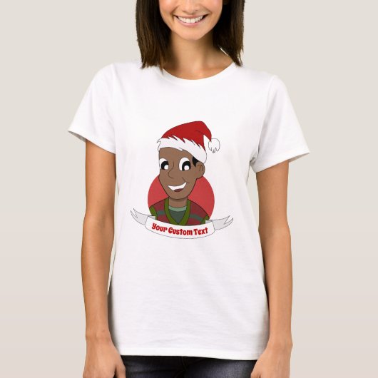Laughing man Christmas cartoon Tシャツ (正面)