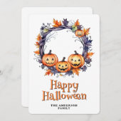 Laughing Pumpkins Ghosts Happy Halloween Card シーズンカード (正面/裏面)