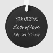 Laughing Santa and Snowman Christmas Baby Photo オーナメント (裏面)