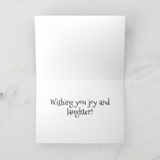 Laughing Santa Reindeer Lab Folded 箔シーズンカード (内側レイダウン)