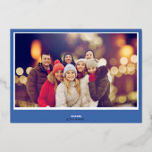 Laughing Santa Reindeer Lab Photo Fancy 箔シーズンカード (裏面)