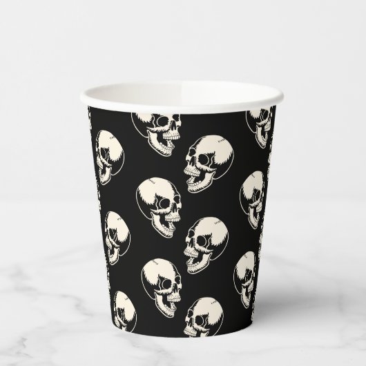 Laughing Skulls Pattern Halloween Paper cup 紙コップ (左)