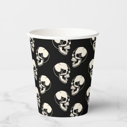 Laughing Skulls Pattern Halloween Paper cup 紙コップ (正面)